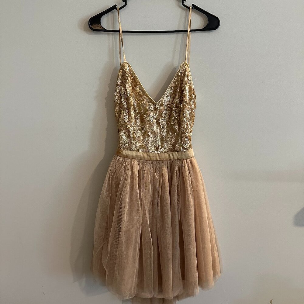 Fashion Nova Shimmering Gold Gown